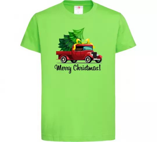 Дитяча футболка Пікап з ялинкою Лаймовий фото