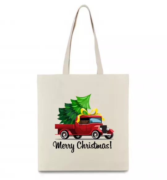 Еко-сумка Пікап з ялинкою Бежевий фото