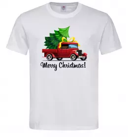 Мужская футболка Пікап з ялинкою Белый фото