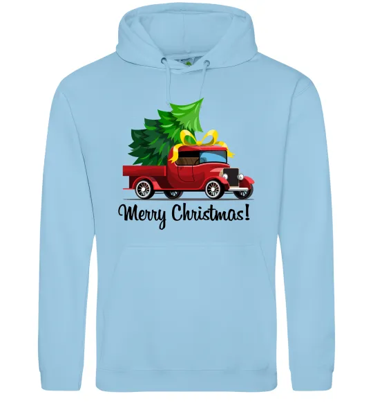 Жіноча толстовка (худі) Пікап з ялинкою Блакитний фото