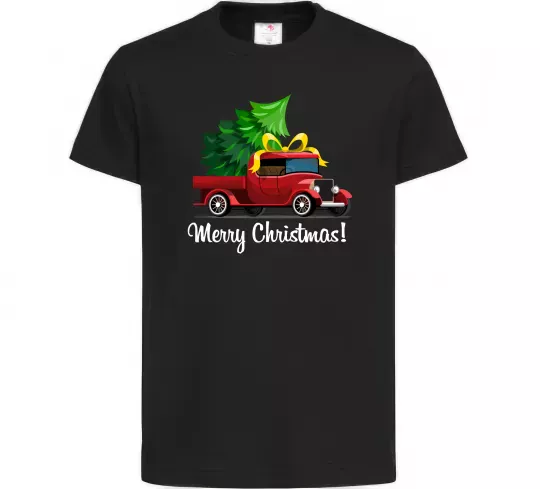 Дитяча футболка Пікап з ялинкою Чорний фото