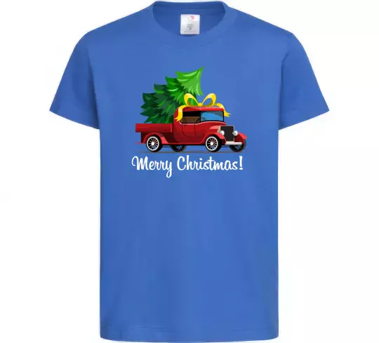 Дитяча футболка Пікап з ялинкою Яскраво-синій фото