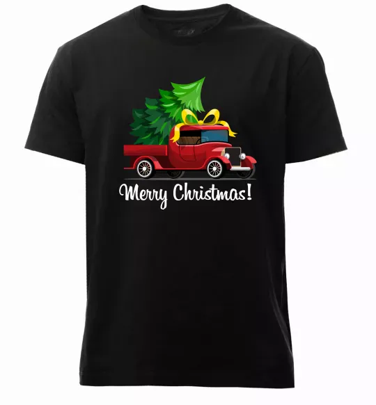 Чоловіча преміум футболка Пікап з ялинкою Чорний фото