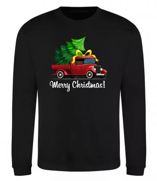 Світшот Пікап з ялинкою Чорний фото