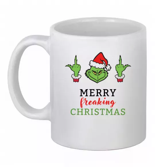 Чашка керамічна Грінч Merry Christmas Білий фото