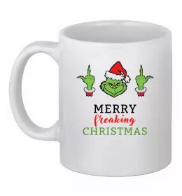 Чашка керамічна Грінч Merry Christmas Білий фото