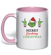 Чашка с цветной ручкой Грінч Merry Christmas Нежно розовый Чашка с цветной ручкой Грінч Merry Christmas Нежно розовый фото