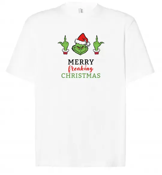 Футболка Оверсайз Грінч Merry Christmas Белый фото