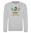 Світшот Грінч Merry Christmas Сірий меланж фото
