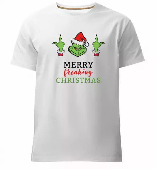 Чоловіча преміум футболка Грінч Merry Christmas Білий фото
