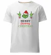 Чоловіча преміум футболка Грінч Merry Christmas Білий фото