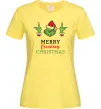 Жіноча футболка Грінч Merry Christmas Лимонний фото