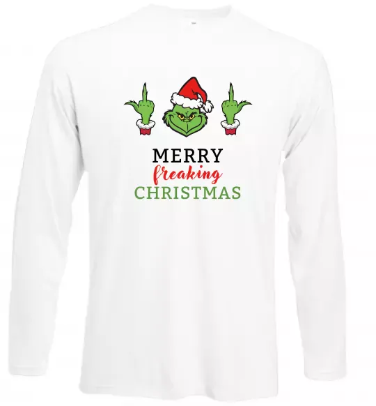 Лонгслив Грінч Merry Christmas Белый фото