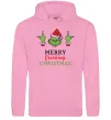 Женская толстовка (худи) Грінч Merry Christmas Розовый фото