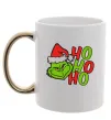 Чашка з кольоровою ручкою Grinch Ho-Ho-Ho Золото фото