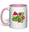 Чашка з кольоровою ручкою Grinch Ho-Ho-Ho Ніжно рожевий фото