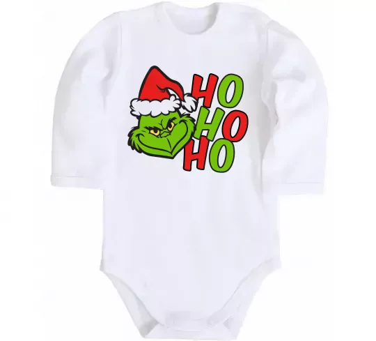 Детский боди Grinch Ho-Ho-Ho Белый фото