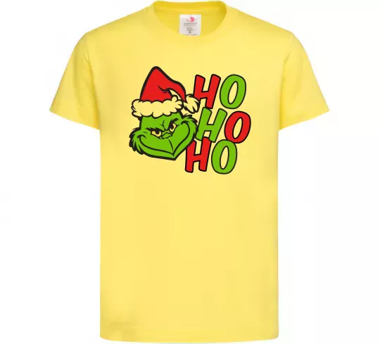 Дитяча футболка Grinch Ho-Ho-Ho Лимонний фото