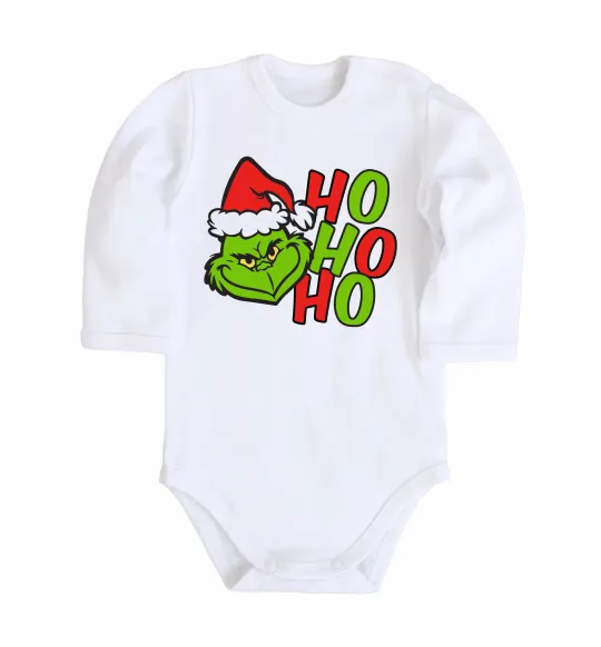 Детский боди Grinch Ho-Ho-Ho Белый фото