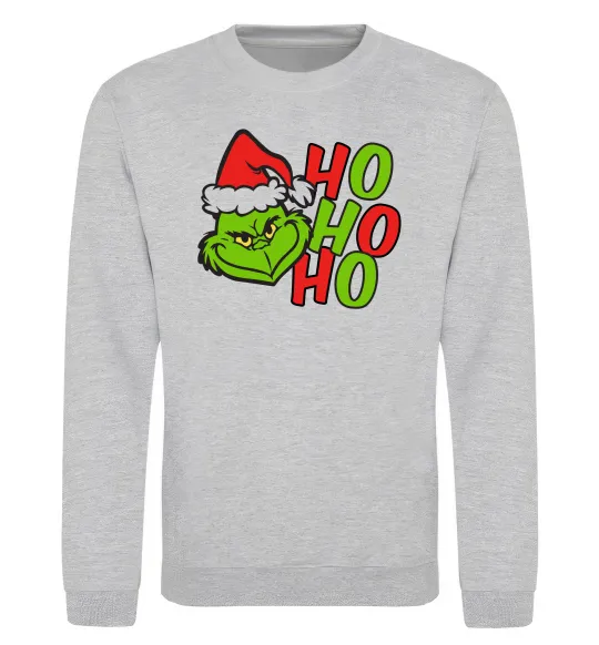 Світшот Grinch Ho-Ho-Ho Сірий меланж фото