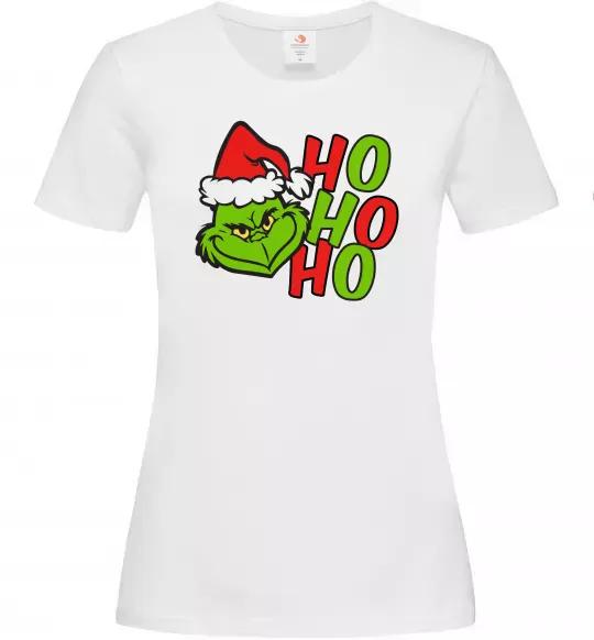 Женская футболка Grinch Ho-Ho-Ho Белый фото