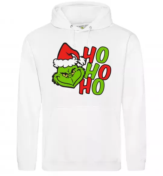 Чоловіча толстовка (худі) Grinch Ho-Ho-Ho Білий фото