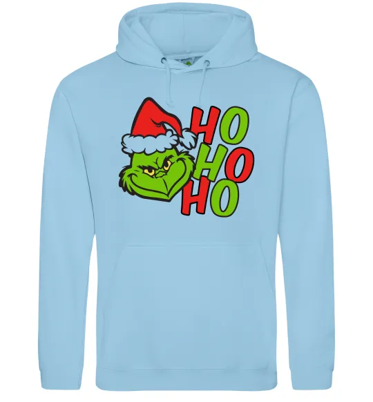 Женская толстовка (худи) Grinch Ho-Ho-Ho Голубой фото