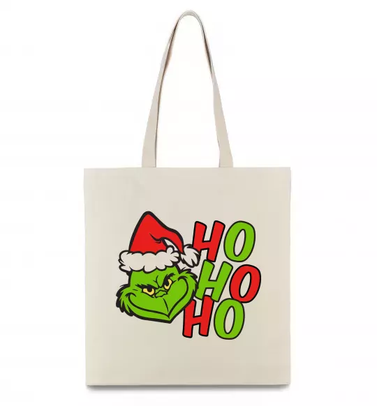 Еко-сумка Grinch Ho-Ho-Ho Бежевий фото