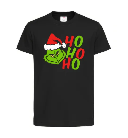 Дитяча футболка Grinch Ho-Ho-Ho Чорний фото