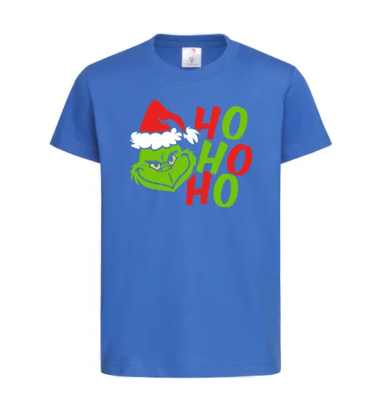 Дитяча футболка Grinch Ho-Ho-Ho Яскраво-синій фото