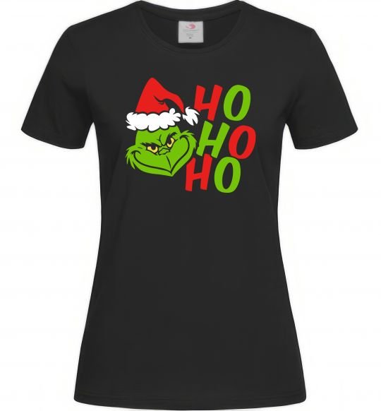 Женская футболка Grinch Ho-Ho-Ho Черный фото