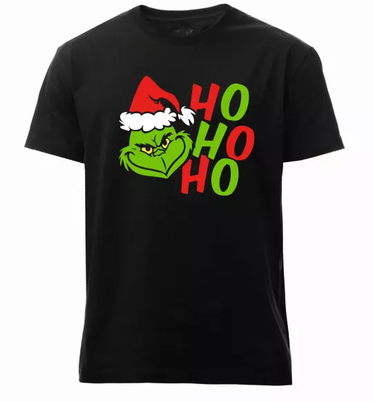 Мужская премиум футболка Grinch Ho-Ho-Ho Черный фото