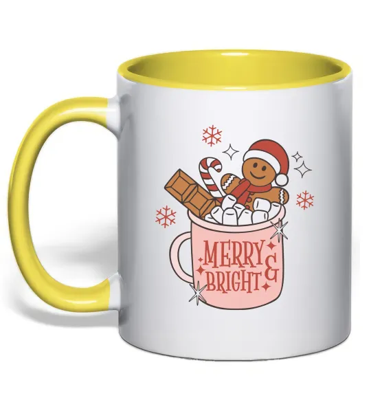 Чашка с цветной ручкой Печиво в чашці Лимонный фото