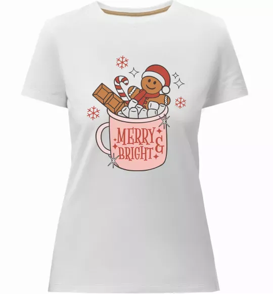 Жіноча преміум футболка Печиво в чашці Білий фото