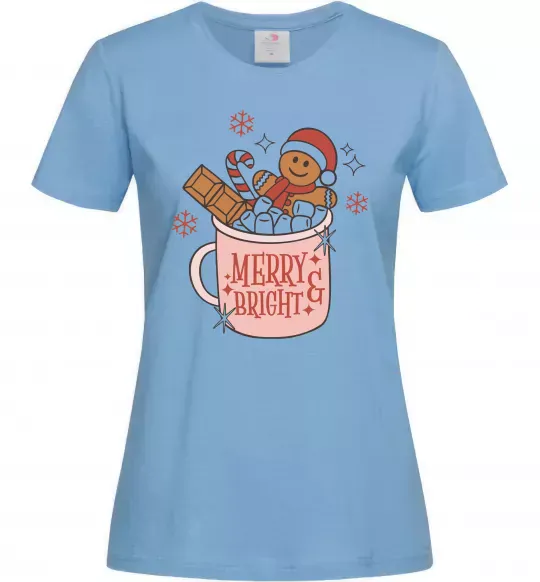 Жіноча футболка Печиво в чашці Блакитний фото