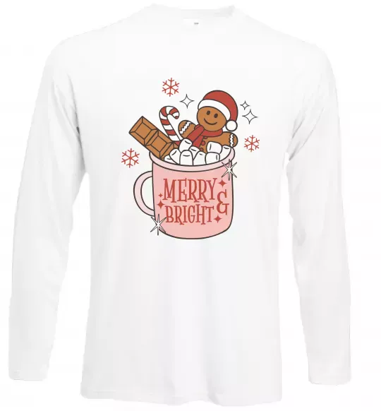 Лонгслів Печиво в чашці Білий фото