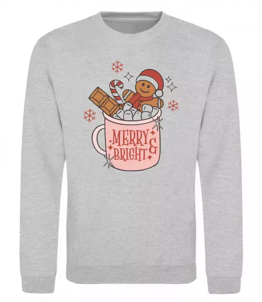 Світшот Печиво в чашці Сірий меланж фото