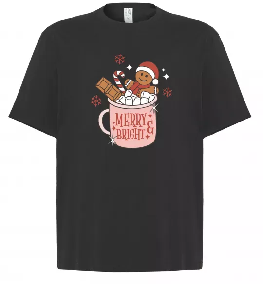 Футболка Оверсайз Печиво в чашці Чорний фото