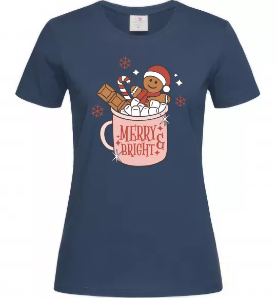 Жіноча футболка Печиво в чашці Темно-синій фото