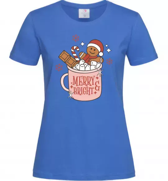 Жіноча футболка Печиво в чашці Яскраво-синій фото
