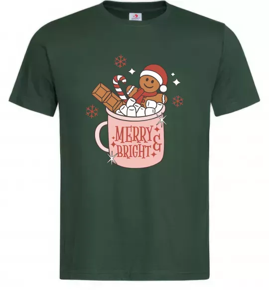 Чоловіча футболка Печиво в чашці Темно-зелений фото