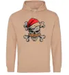 Чоловіча толстовка (худі) Новорічний череп Пісочний Чоловіча толстовка (худі) Новорічний череп Пісочний фото