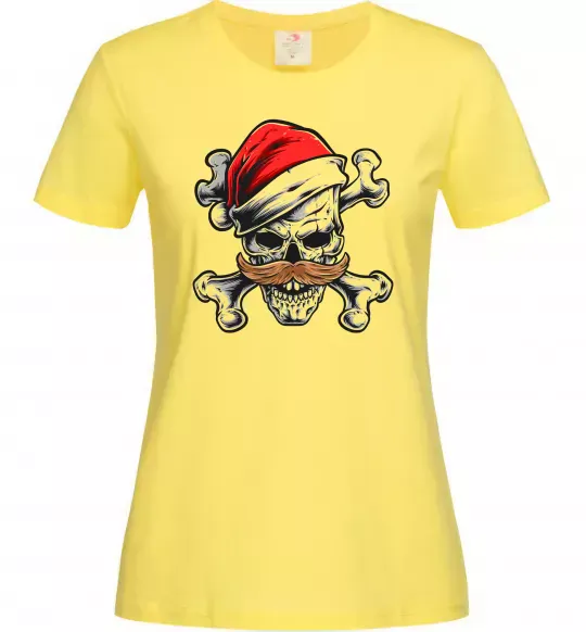 Жіноча футболка Новорічний череп Лимонний фото