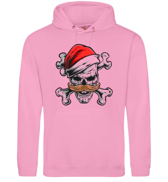 Женская толстовка (худи) Новорічний череп Розовый фото