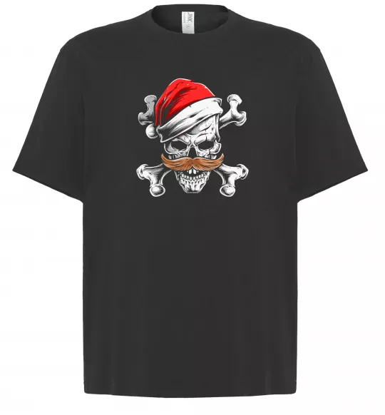 Футболка Оверсайз Новорічний череп Чорний фото