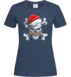 Жіноча футболка Новорічний череп Темно-синій Жіноча футболка Новорічний череп Темно-синій фото