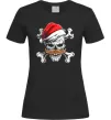 Жіноча футболка Новорічний череп Чорний Жіноча футболка Новорічний череп Чорний фото