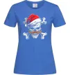 Жіноча футболка Новорічний череп Яскраво-синій Жіноча футболка Новорічний череп Яскраво-синій фото