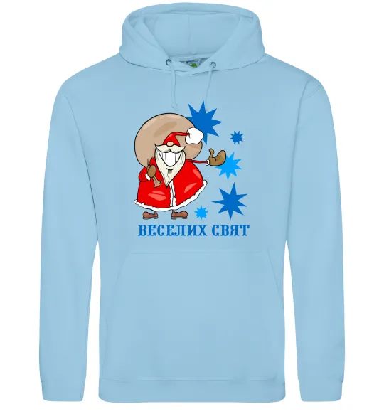 Мужская толстовка (худи) Веселих свят Голубой фото