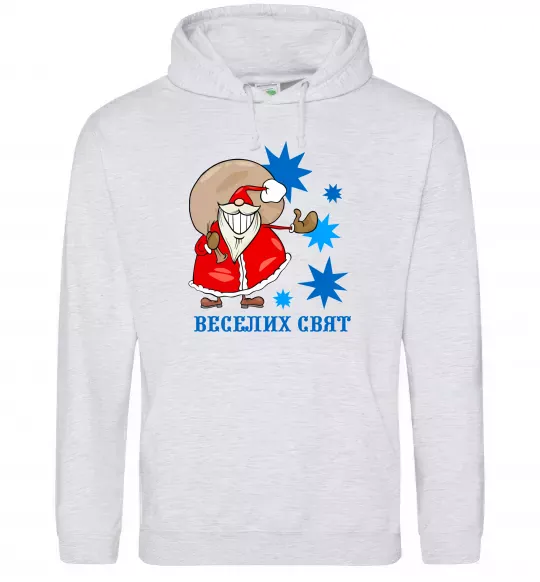 Женская толстовка (худи) Веселих свят Серый меланж фото